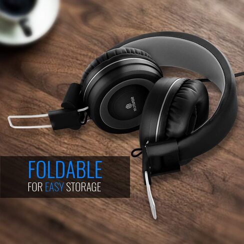 سماعات رأس سونيتوم للأطفال مع ميكروفون، سماعات رأس سلكية مع التحكم في مستوى الصوت للهاتف المحمول للكمبيوتر، سماعات على الأذن للمدرسة، قابلة للطي/قابلة للتعديل، سلك خالٍ من التشابك بطول 1.5 متر، مقبس 3.5 ملم in Kuwait