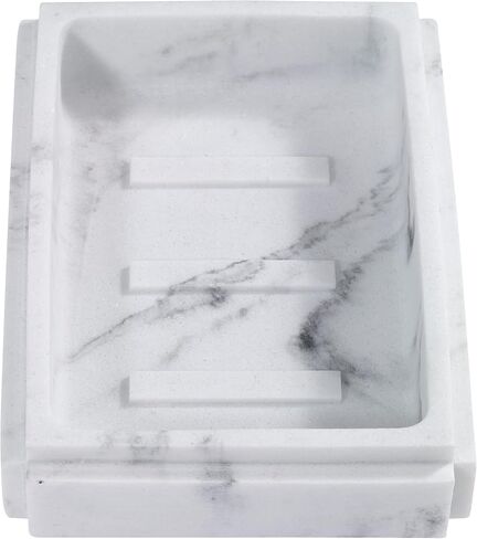 Avanti Linens - Covered Jar, Multipurpose, Home Décor, Marble Inspired Bathroom Décor (Catania Collection),Gray in Saudi Arabia