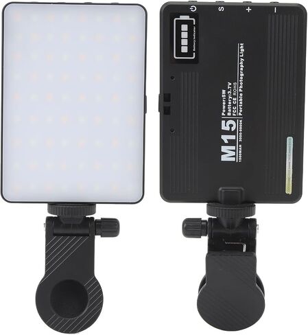 Selfie Light with Clip, 3 Color Temperature Stepless Dimming 3000K - 9900K Portable Clip on Light, for Tablet Laptop Phone, Type C Rechargeable 1500mAh Fill Light in Saudi Arabia