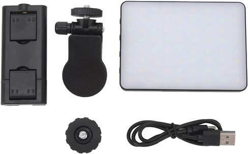 Selfie Light with Clip, 3 Color Temperature Stepless Dimming 3000K - 9900K Portable Clip on Light, for Tablet Laptop Phone, Type C Rechargeable 1500mAh Fill Light in Saudi Arabia