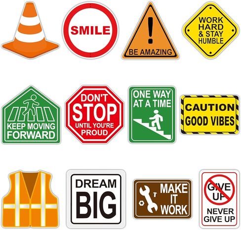 48 Pcs 6" Under Construction Positive Sayings Accents Bulletin Board Cutout Set Classroom Learning Zone Decor in Kuwait