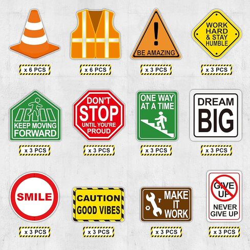 48 Pcs 6" Under Construction Positive Sayings Accents Bulletin Board Cutout Set Classroom Learning Zone Decor in Kuwait