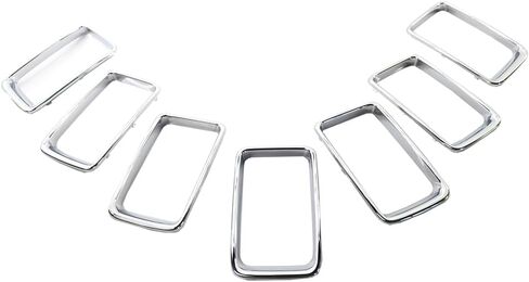 7PCS Front Grill Inserts Grille Cover Trim, Front Grill Rings Grille Inserts Cover Trim Kit, Compatible with Jeep Grand Cherokee 2014-2016, Chrome in Saudi Arabia