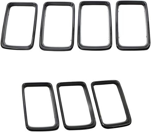 7PCS Front Grill Inserts Grille Cover Trim, Front Grill Rings Grille Inserts Cover Trim Kit, Compatible with Jeep Grand Cherokee 2014-2016, Chrome in Saudi Arabia