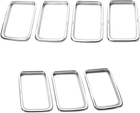 7PCS Front Grill Inserts Grille Cover Trim, Front Grill Rings Grille Inserts Cover Trim Kit, Compatible with Jeep Grand Cherokee 2014-2016, Chrome in Saudi Arabia