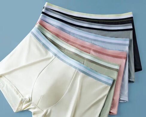 Seamless Thin Boxer Briefs for Men, Breathable Ice Silk Shortleg Trunk Quick Dry - 3Pack in Saudi Arabia