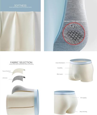 Seamless Thin Boxer Briefs for Men, Breathable Ice Silk Shortleg Trunk Quick Dry - 3Pack in Saudi Arabia