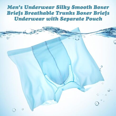 Men's Underwear Silky Smooth Boxer Briefs Breathable Trunks Boxer Briefs Underwear with Separate Pouch in Saudi Arabia