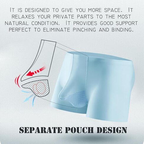 Men's Underwear Silky Smooth Boxer Briefs Breathable Trunks Boxer Briefs Underwear with Separate Pouch in Saudi Arabia