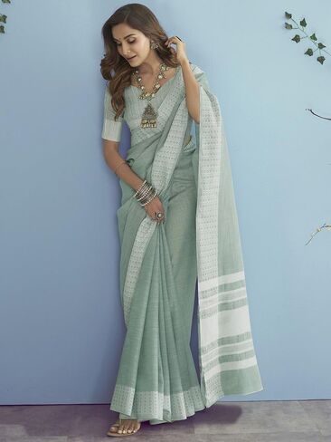 ساري حريمي منسوج ذاتيًا من القطن والجاكار مع قطعة بلوزة غير مخيطة in Kuwait