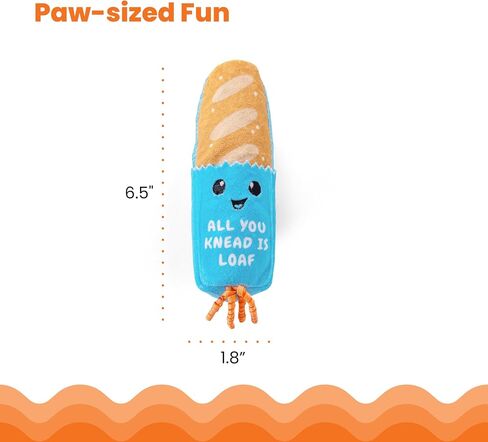 Catstages Loaf Kicker Catnip Toy and Dental Toy for Cats Bread Themed Funny Catnip Stuffed Kicker Toy, Tan in Saudi Arabia