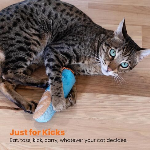 Catstages Loaf Kicker Catnip Toy and Dental Toy for Cats Bread Themed Funny Catnip Stuffed Kicker Toy, Tan in Saudi Arabia