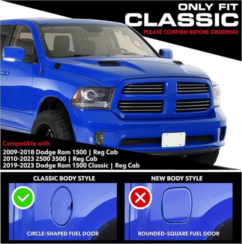 Tyger Auto 3.5" Rider Running Boards Compatible with 2009-2018 Dodge Ram 1500; 2010-2024 2500 3500; 2019-2024 Classic | Reg Cab | TG-SS2D35588 | Side Step Rail Nerf Bars in Saudi Arabia