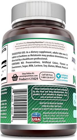 Amazing Formulas Melatonin 1 Mg Tablets (Non GMO,Gluten Free) - Best Choice of Natural Sleep Aid Supplement – Promotes Calming and Relaxing Effect - 240 Tablets - Suitable for Vegetarian in Saudi Arabia