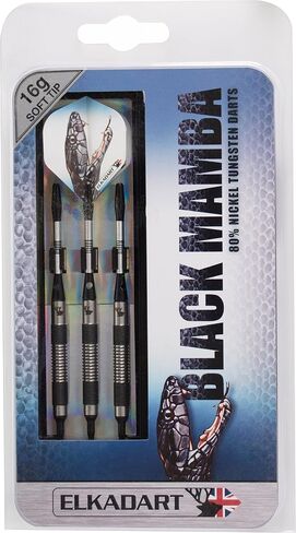Elkadart Black Mamba 80% Tungsten Soft Tip Darts with Storage/Travel Case in Saudi Arabia