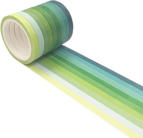 Aphlos [36 Rolls] 0.5cm/ 0.2 inch Wide 10 feet Long Colorful Washi Tapes Assorted Pure Colors, DIY Planner Craft Tape Paper Decor Scrapbooking Sticker Masking Paper Decoration, Gift Wrapping in Saudi Arabia