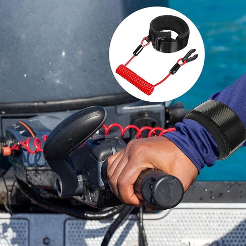 2 Pieces Stop Kill Safety Lanyard Boat Engine Emergency Stop Switch Outboard Engine Switch Lanyard Emergency Cut Off Cord Safety Lanyard Cord Replacement for Most Board Engine(Red) in Saudi Arabia