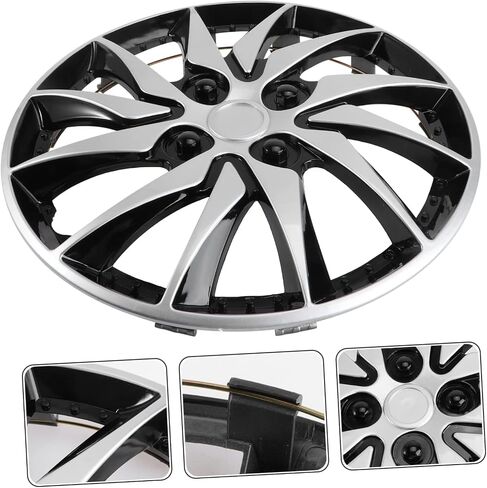 14 غطاء العجلة Hupcaps 15 بوصة Hubcaps Car Hub Caps قطع غيار السيارات ديكور أسود قبعات الإطارات الخارجية Hubcaps ديكور السيارات Hubcap عجلة المحاكاة العالمية لتدوير غطاء حلقة الصلب in Saudi Arabia