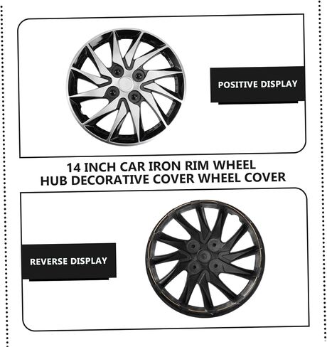 14 غطاء العجلة Hupcaps 15 بوصة Hubcaps Car Hub Caps قطع غيار السيارات ديكور أسود قبعات الإطارات الخارجية Hubcaps ديكور السيارات Hubcap عجلة المحاكاة العالمية لتدوير غطاء حلقة الصلب in Saudi Arabia