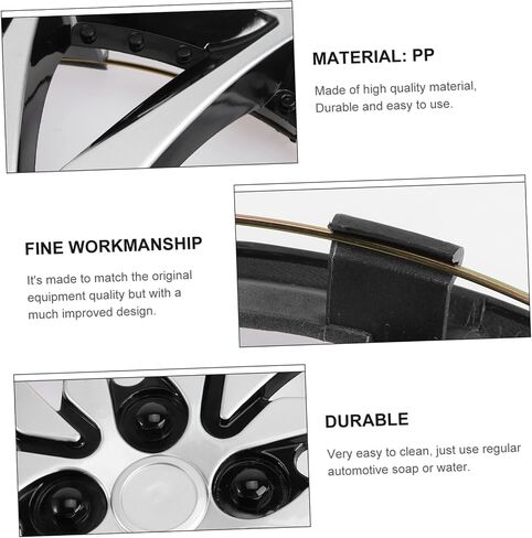 14 غطاء العجلة Hupcaps 15 بوصة Hubcaps Car Hub Caps قطع غيار السيارات ديكور أسود قبعات الإطارات الخارجية Hubcaps ديكور السيارات Hubcap عجلة المحاكاة العالمية لتدوير غطاء حلقة الصلب in Saudi Arabia
