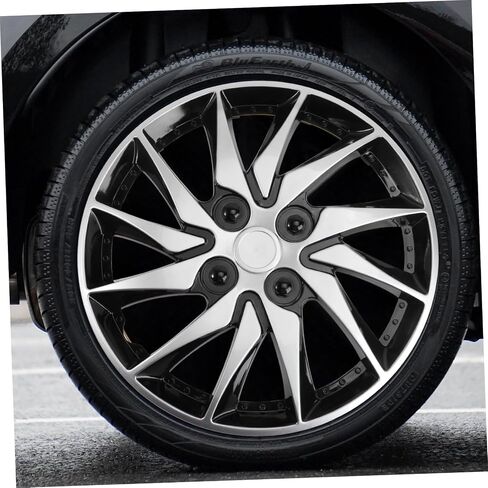 14 غطاء العجلة Hupcaps 15 بوصة Hubcaps Car Hub Caps قطع غيار السيارات ديكور أسود قبعات الإطارات الخارجية Hubcaps ديكور السيارات Hubcap عجلة المحاكاة العالمية لتدوير غطاء حلقة الصلب in Saudi Arabia