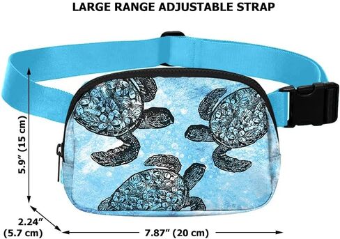 WIRESTER Unisex Waist Belt Bag with Adjustable Strap, Fashionable Crossbody Fanny Pack Bag For Travel Running Hiking - Ocean Sea Turtles in Saudi Arabia