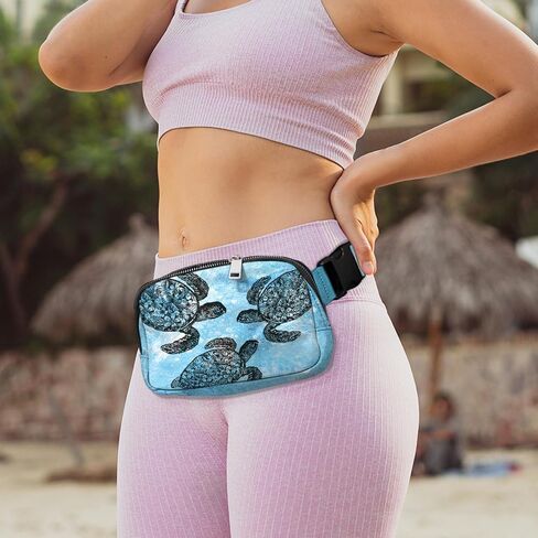 WIRESTER Unisex Waist Belt Bag with Adjustable Strap, Fashionable Crossbody Fanny Pack Bag For Travel Running Hiking - Ocean Sea Turtles in Saudi Arabia