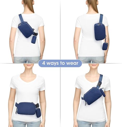 Newshows Fanny Pack مع حقيبة صغيرة للنساء والرجال، حقائب خصر أنيقة بخاصية حجب RFID وحقيبة بوم كاجوال للاستخدام في الهواء الطلق والسفر والمشي لمسافات طويلة وركوب الدراجات والجري (وردي) in Kuwait