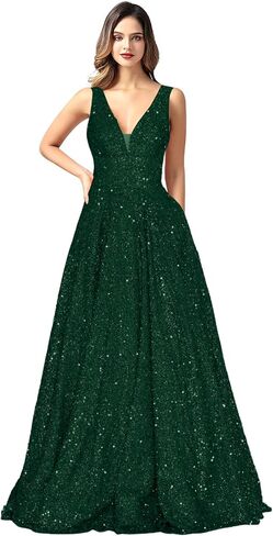 Women's Prom Dress Long 2024 Sexy V Meck Evening Dress A Line Military Ball Gown Party Dresses in Saudi Arabia