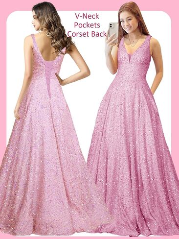 Women's Prom Dress Long 2024 Sexy V Meck Evening Dress A Line Military Ball Gown Party Dresses in Saudi Arabia