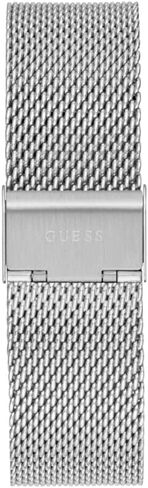GUESS Mens Dress Multifunction 42mm Watch – Silver-Tone Stainless Steel Case with Silver Skeleton Dial & Mesh Bracelet in Saudi Arabia
