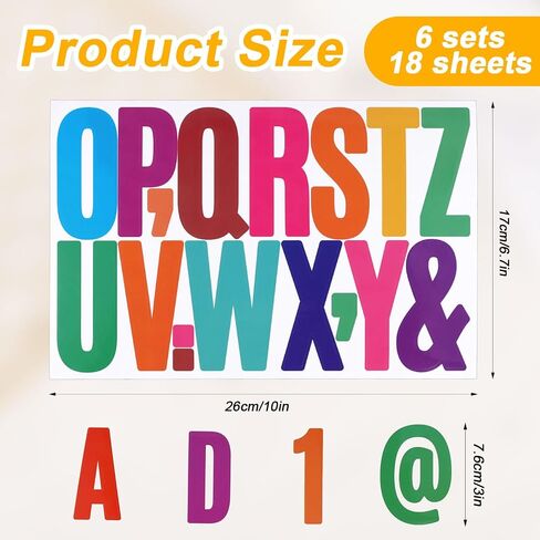 18 Sheets Alphabet Number Stickers, 3 Inch Self Adhesive Vinyl Letters Stickers Waterproof Capital Alphabet Stickers Uppercase Letters for Crafts Mailbox Car Home Decor(Black) in Saudi Arabia