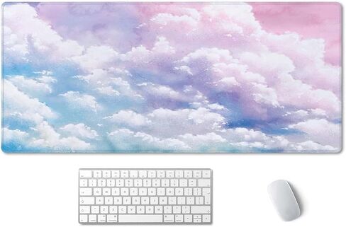 Cute Watercolor Pastel Sky Desk Mat, Cute Cloud Desk Mat, Cute Pink Sky Desk Pad, Sky Desk Mat, Desk Mat Cute, Extended Desk Mat, XXL Gaming Mouse Pad, Extended Mouse Pad, 35.5x15.7inch in Kuwait