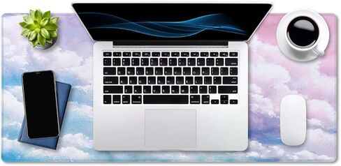 Cute Watercolor Pastel Sky Desk Mat, Cute Cloud Desk Mat, Cute Pink Sky Desk Pad, Sky Desk Mat, Desk Mat Cute, Extended Desk Mat, XXL Gaming Mouse Pad, Extended Mouse Pad, 35.5x15.7inch in Kuwait