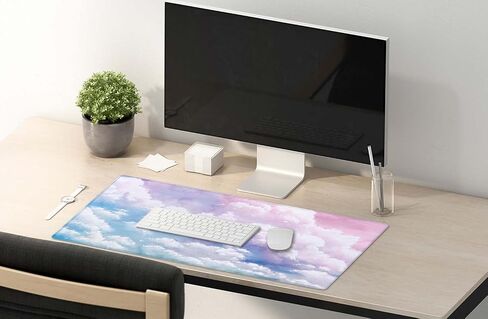 Cute Watercolor Pastel Sky Desk Mat, Cute Cloud Desk Mat, Cute Pink Sky Desk Pad, Sky Desk Mat, Desk Mat Cute, Extended Desk Mat, XXL Gaming Mouse Pad, Extended Mouse Pad, 35.5x15.7inch in Kuwait