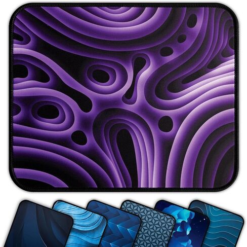 Mouse Pad (Flow) with Designer Pattern, Stitched Edge Mouse Pad for Desk, Non-Slip Rubber Base Mousepad, Perfect for Office and Home, Gaming, Wireless & Computer Mouse, 10x8.3 in in Saudi Arabia