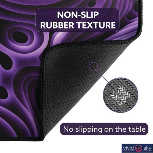 Mouse Pad (Flow) with Designer Pattern, Stitched Edge Mouse Pad for Desk, Non-Slip Rubber Base Mousepad, Perfect for Office and Home, Gaming, Wireless & Computer Mouse, 10x8.3 in in Saudi Arabia