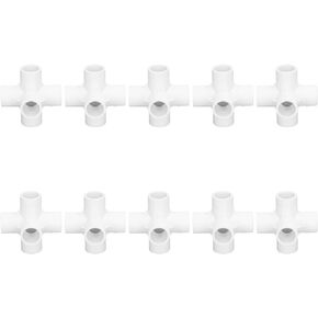 10PCS 6 Way Pipe Fittings 6 Way Elbow Fittings 6 Way Pipe Fittings PVC Plastic Pipe Corner Elbow Connector 20mm Inner Diameter (Black)
