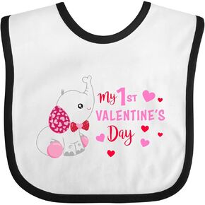 inktastic My 1st Valentine's Day with Elephant Baby Bib