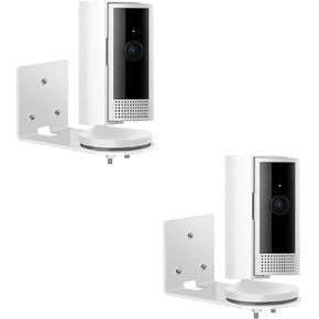 2 Pack Adhesive Wall Mount Compatible with Ring Indoor Cam (2nd Gen and 1st Gen) , Metal Camera Holder Bracket Ceiling Mount, Easy to Install, White
