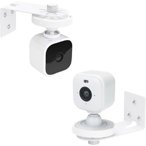 Adhesive Metal Wall Mount Compatible with Blink Mini /Mini 2, 360°Adjustable Bracket Stand for Blink Indoor Camera with Better View, Rust Resistant Surface, No Drill, Two Ways Installation-2 Pack