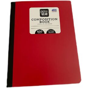 Pen & Gear Composition Notebook 4 Bundle (Red)