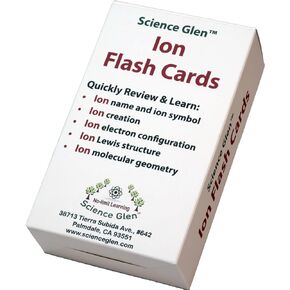 Premium Chemistry Ion Flash Cards—Master 81 Common Ions: Name, Formula, Structure & More. Use for High School, College, Placement, or MCAT Tests.