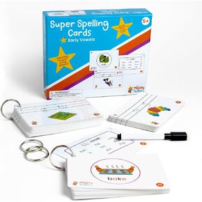 Super Spelling Cards: Early Vowels Phonics Reading Spelling Flashcards Kindergarten Grade 1 Grade 2