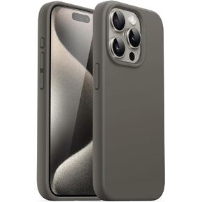 حافظة JETech من السيليكون لهاتف iPhone 15 Pro Max مقاس 6.7 بوصة، حافظة هاتف واقية لكامل الجسم ذات ملمس حريري ناعم، غطاء مقاوم للصدمات (أسود)
