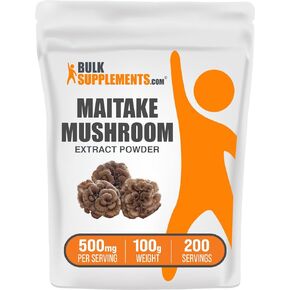 BulkSupplements.com Maitake Mushroom Extract Powder - Mushroom Supplement, Maitake Supplement - Gluten Free, 500mg per Serving, 500g (1.1 lbs) (Pack of 1)