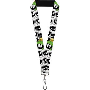Buckle Down Lanyard-1.0-Marvin The Martian Expressions Stacked White