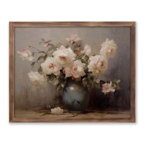 Flower Painting Wall Art, Vintage Print, Botanical Oil Painting Print, Antique French Art, Vintage Botanical Wall Decor, Vintage Rose Painting Decor, Art Print Ready for Framing