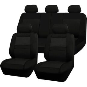 9 Pcs Car Seat Cover Full Set for Women,3D Air Mesh Car Seat Cover with 5mm Composite Sponge Inside,Universal Seat Covers for Cars,SUV,Vans (Pink)