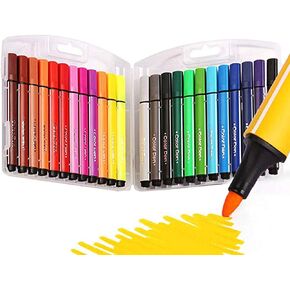 SAYEEC Washable Markers for Kids,Coloring Pens With Medium Tip Portable Box Set 48 Colors Art Pen Supply for Drawing Sketching